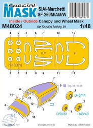 SIAI-Marchetti SF-260M/AM/W INSIDE/OUTSIDE MASK - 1/48 - Special Hobby