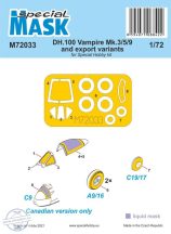   DH.100 Vampire Mk.3/5/9 and export variants MASK - 1/72 - Special Hobby