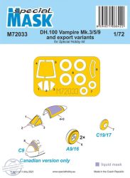 DH.100 Vampire Mk.3/5/9 and export variants MASK - 1/72 - Special Hobby