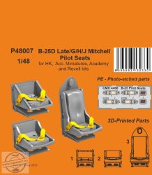 B-25D Late/G/H/J Mitchell Pilot Seats - 1/48 - HK,  Acc. Miniatures, Academy and Revell kits