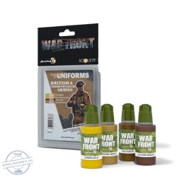 SCALE 75 WARFRONT: BRITISH & COMMONWEALTH ARMIES 4 COLOUR ACRYLIC PAINT SET - 4 x 17 ml