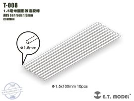 ABS bar rods 1.5mm - ABS sztirol rúd szet - 10 db x kb.10 cm