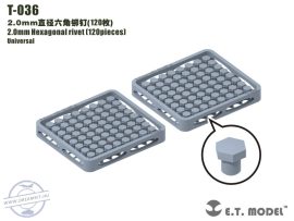 2.0mm Hexagonal rivet (120 pieces） - (Szegecs, csavar)