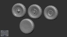  Wheels for Kübelwagen - Baloon (underinflated) set.1 - 1/35 - 4+1 db