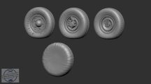   Wheels for Kübelwagen - Baloon (underinflated) set.2 - 1/35 - 4+1 db