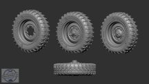   Wheels for Schwimmwagen „wide“ (underinflated) - 1/35 - 4+1 db