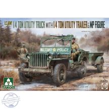   U.S. Army 1/4 Ton Utility Truck with 1/4 Ton Utility Trailer & MP figure (Jeep) - 1/35