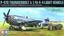   Republic P-47D Thunderbolt "Bubbletop" and 1/4 ton 4x4 Light Vehicle Set - 1/48