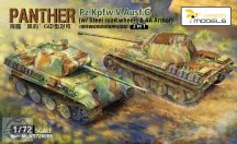   1:72 Pz.Kpfw.V 'Panther'Ausf.G (w/ Steel road wheels & AA Armor) 2in1 Metal barrel + 3D print muzzle braker