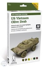 US Vietnam Olive Drab Set - Model Air Set AFV - 6 x 8 ml. 