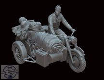 BMW R75 with sidecar and DAK soldier - 1/72