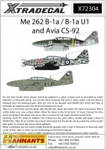   Me 262 B-1a/B-1a U1 and Avia CS-92 - 1/72 - 10 géphez matrica!