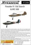 Fieseler Fi 156 Storch & MS 500 - 1/72 - 12 géphez matrica!