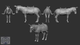 Donkey with harness - 1/35 - 1 db
