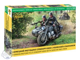 German Morotcycle Zündapp K800 with Sidecar and Crew - 1/35 - 2025-ös szerszám!