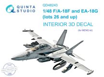   F/A-18F late / EA-18G 3D-Printed & coloured Interior on decal paper - 1/48 - Meng Model