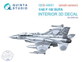 F-16I SUFA 3D-Printed & coloured Interior on decal paper (GWH) (Small version) - 1/48