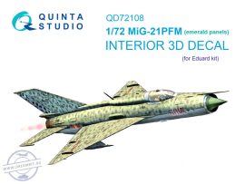 1/72 MiG-21PFM Emerald panels 3D-Print.&col.Inter. - Eduard