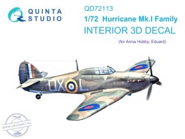 1/72 Hurricane Mk.I family 3D-Print.&col.Interior - Arma Hobby/Eduard