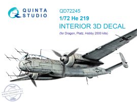 1/72 He 219 3D-Print&col.Interior (DRAGON/HOBBY 2000)