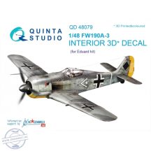   FW 190A-3 3D-Printed & coloured Interior on decal paper (for Eduard  kit) - 1/48